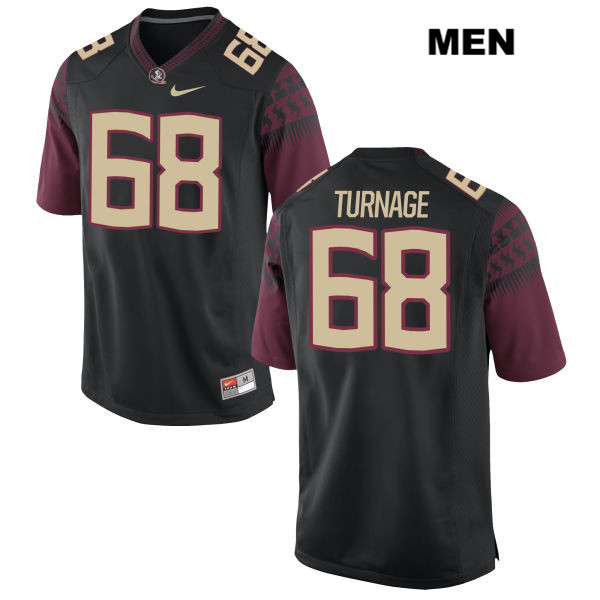 Men's NCAA Nike Florida State Seminoles #68 Greg Turnage College Black Stitched Authentic Football Jersey XEG1469NR